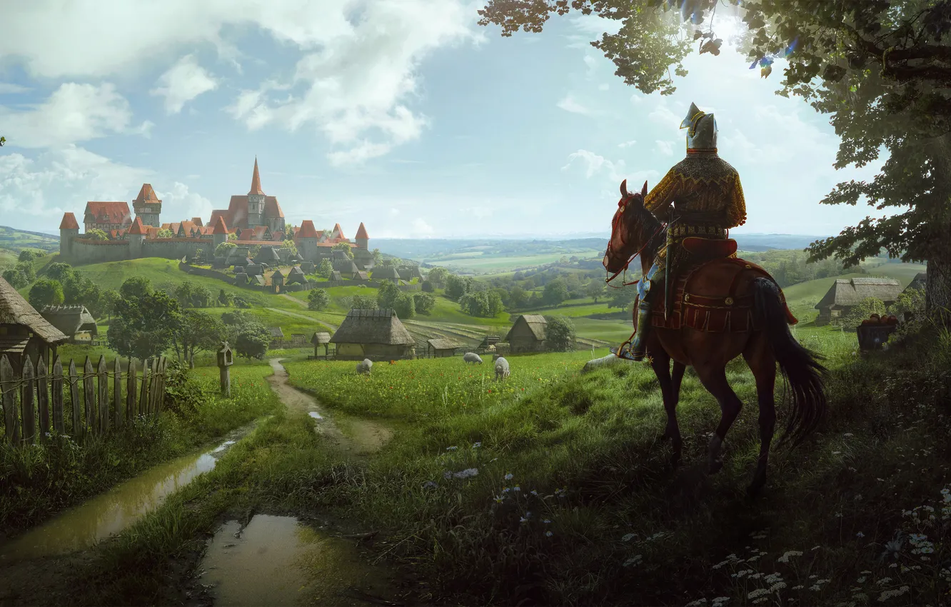 Photo wallpaper Wojtek Fus, the real-time strategy, Manor Lords, a computer game in the genre of medieval …