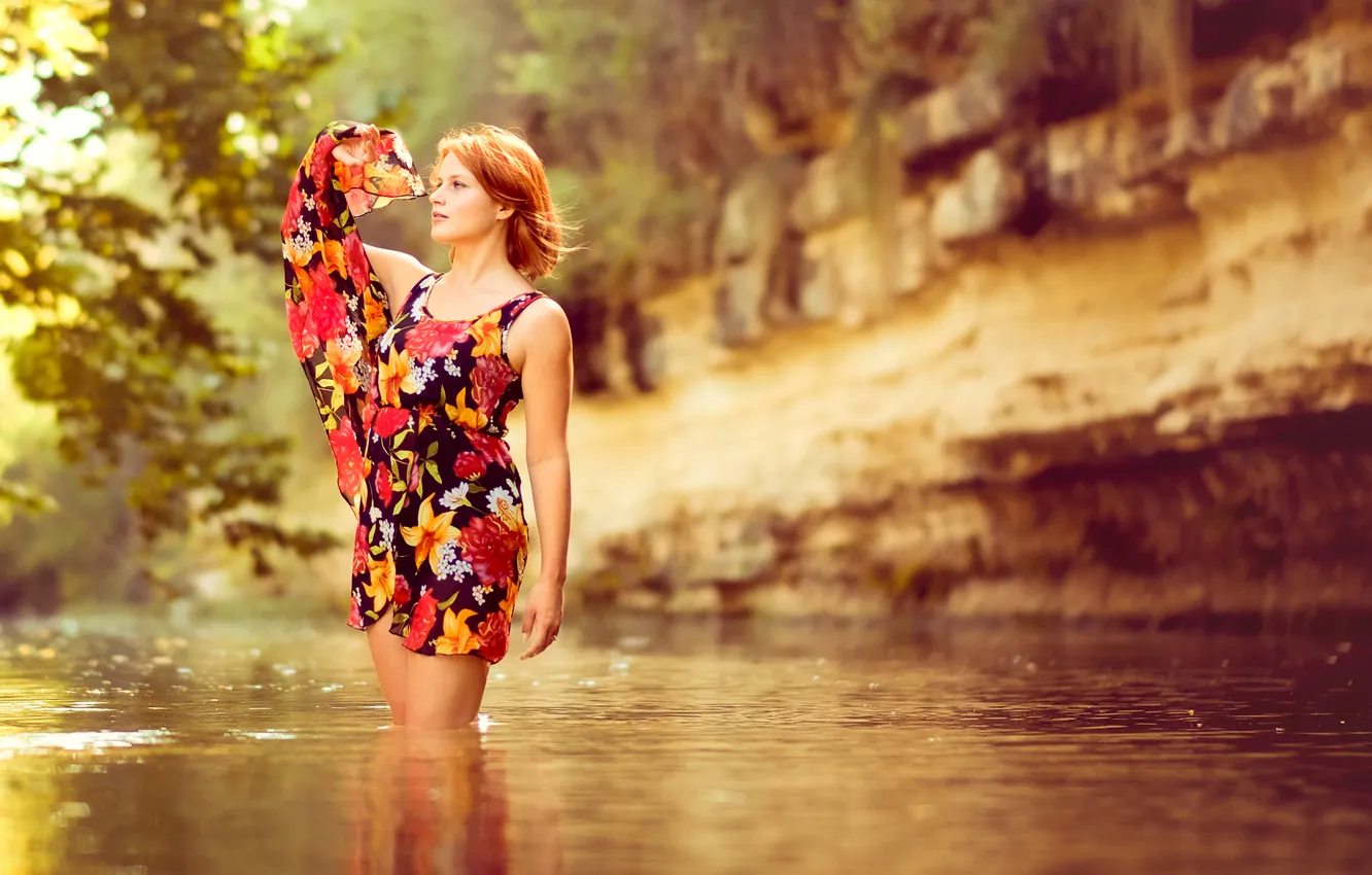 Photo wallpaper girl, pose, background