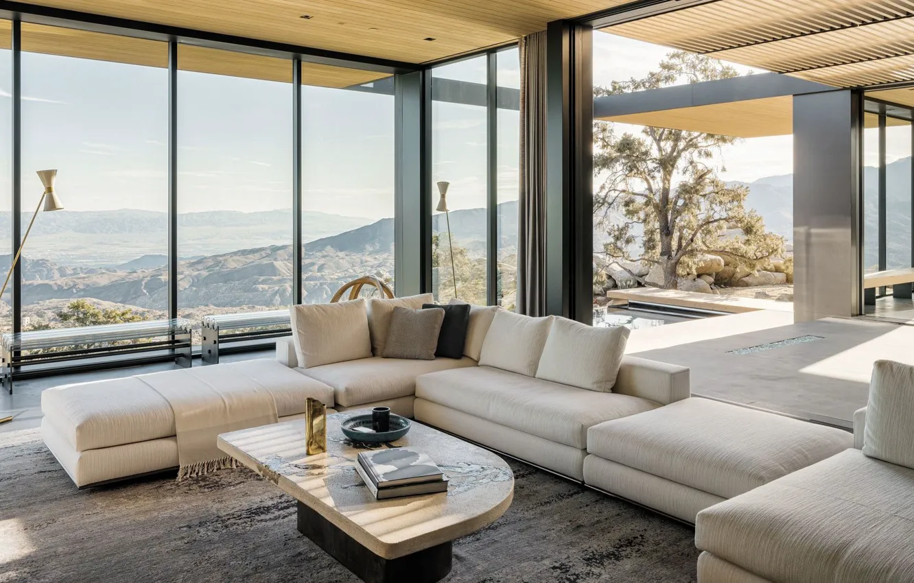 Photo wallpaper design, style, interior, CA, California, living room, Contemporary House, Palm Dessert