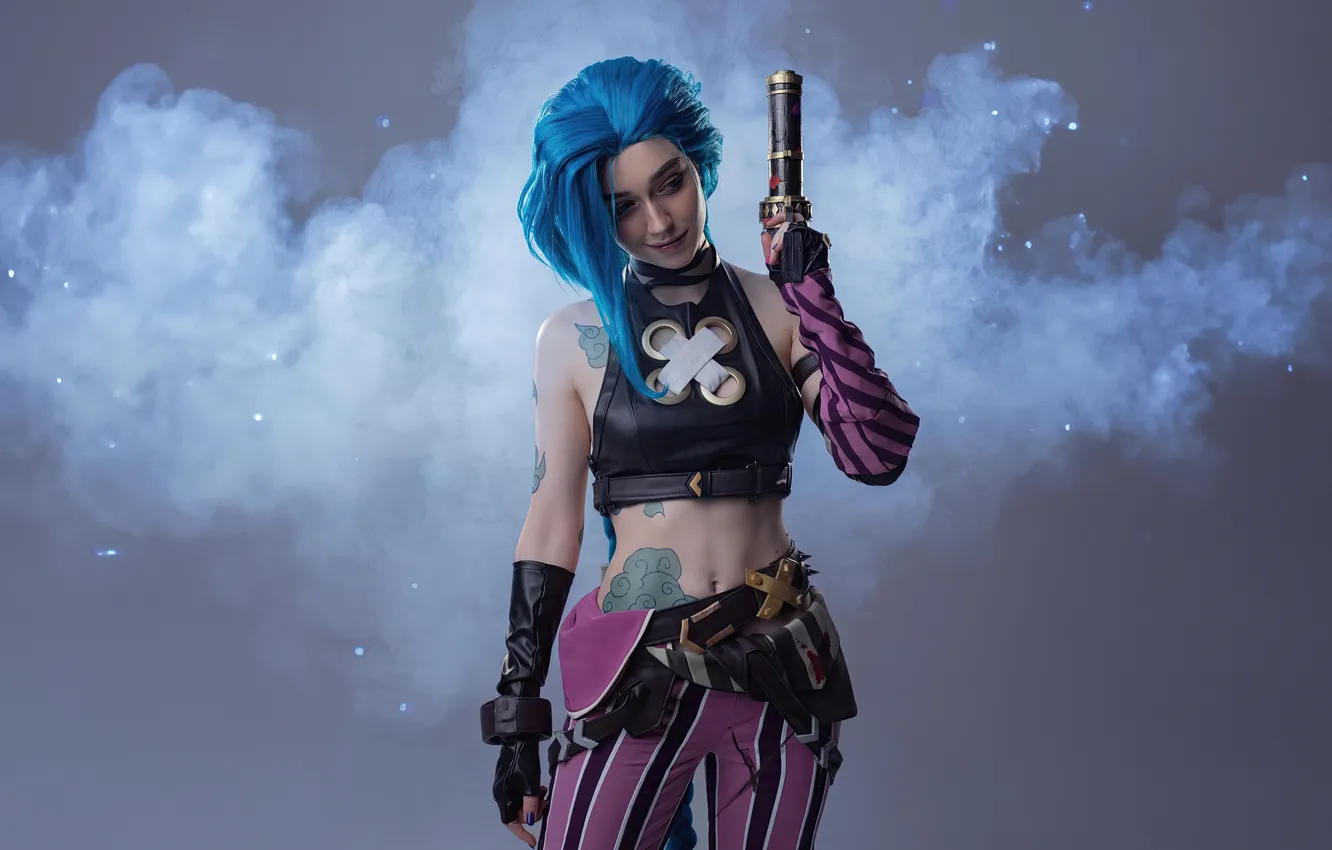 Photo wallpaper lol, cosplay, jinx