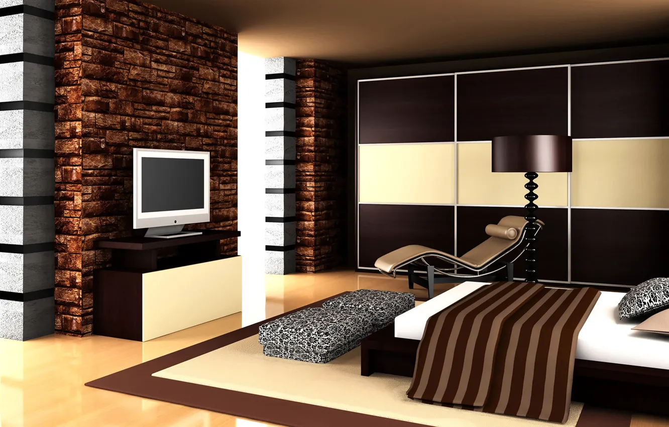 Photo wallpaper design, strip, room, sofa, carpet, furniture, lamp, interior