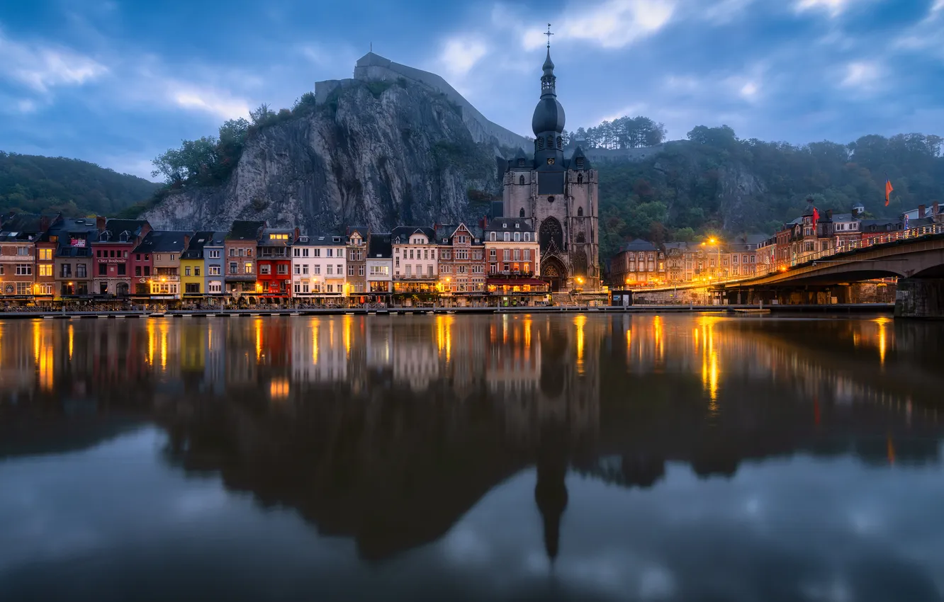 Photo wallpaper city, Europe, lake, Town