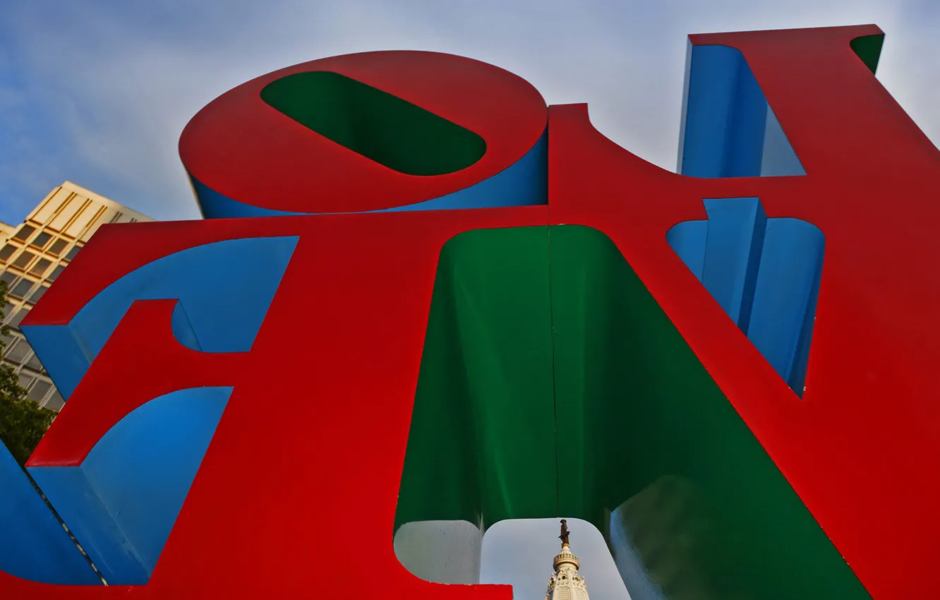 Photo wallpaper love, USA, sculpture, Philadelphia, Robert Indiana, Love Park