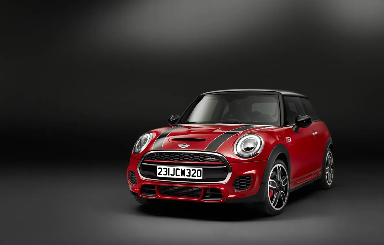 Photo wallpaper photo, Mini, Car, Burgundy, John Cooper Works, 2014, Metallic