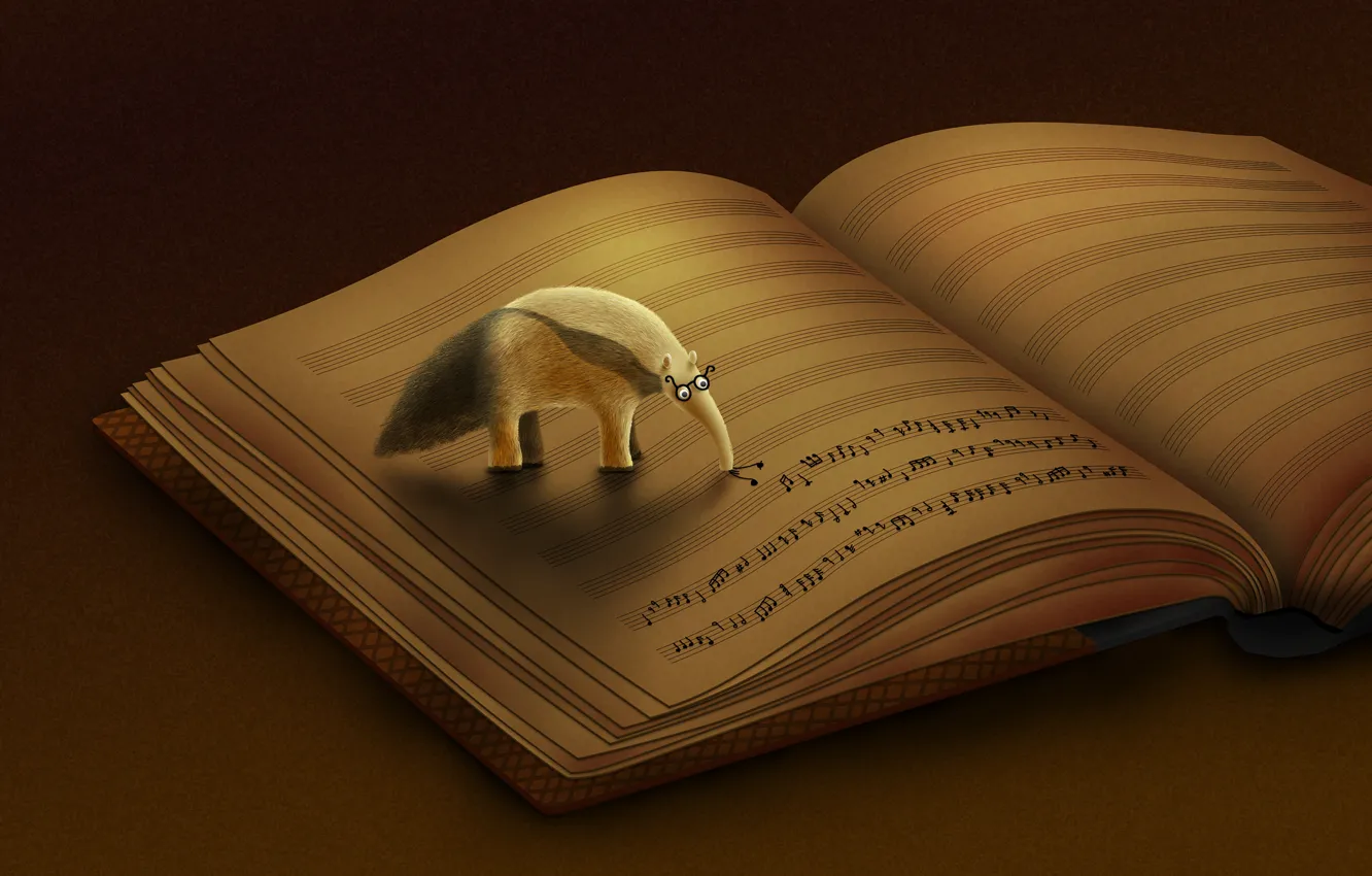 Photo wallpaper notes, Anteater, book