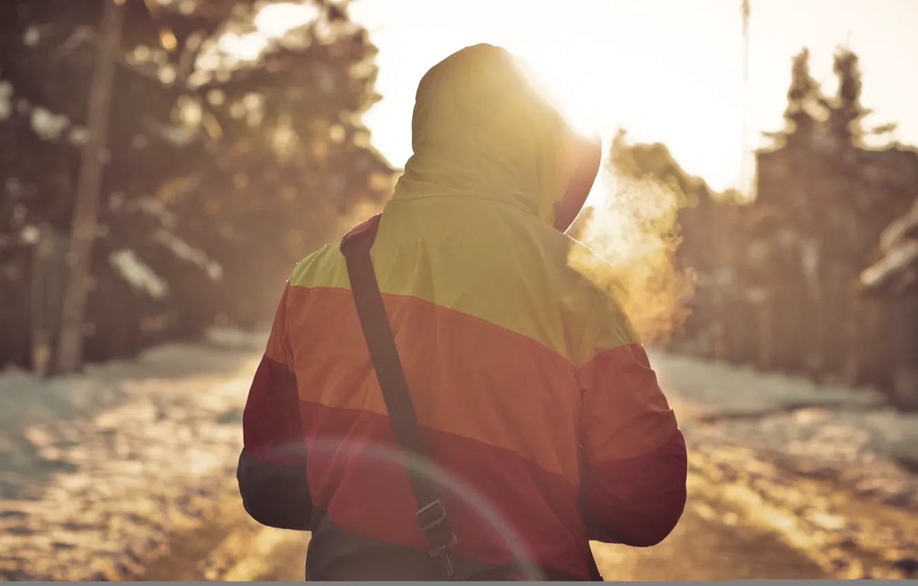 Photo wallpaper jacket, hood, guy