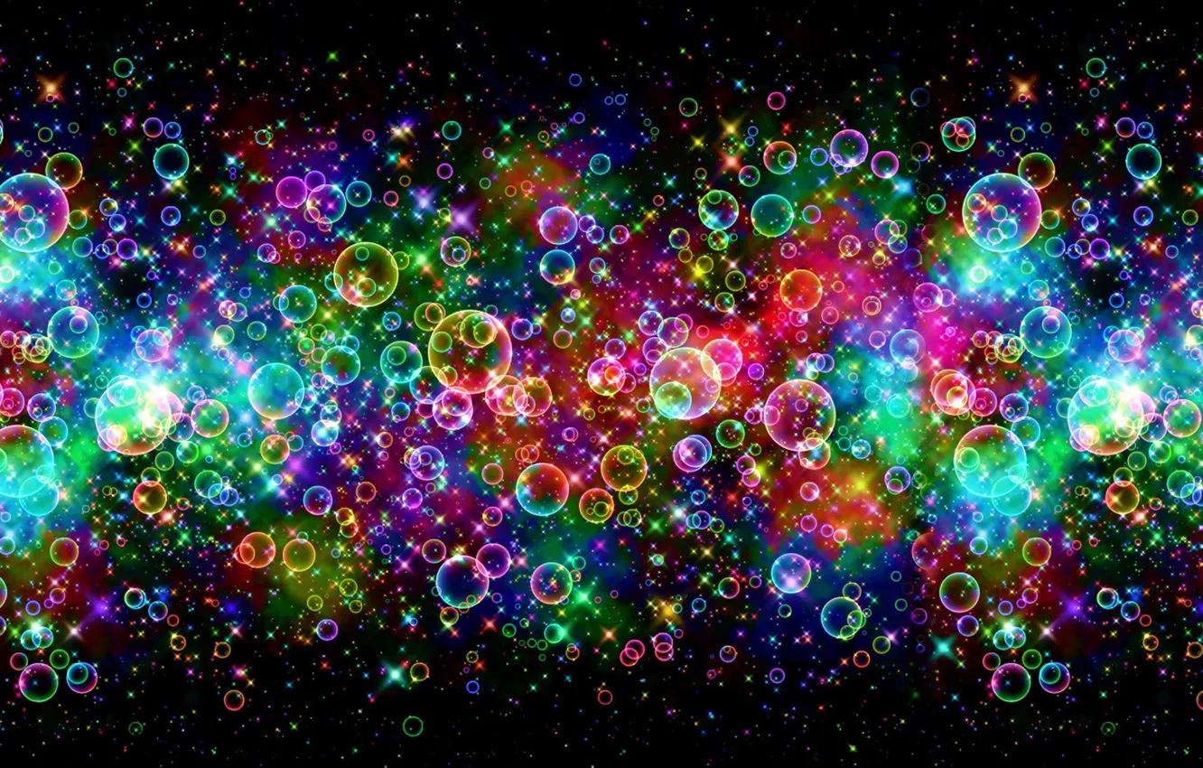Photo wallpaper bubbles, colored, beauty, beautiful, rainbow, bubble, rainbow
