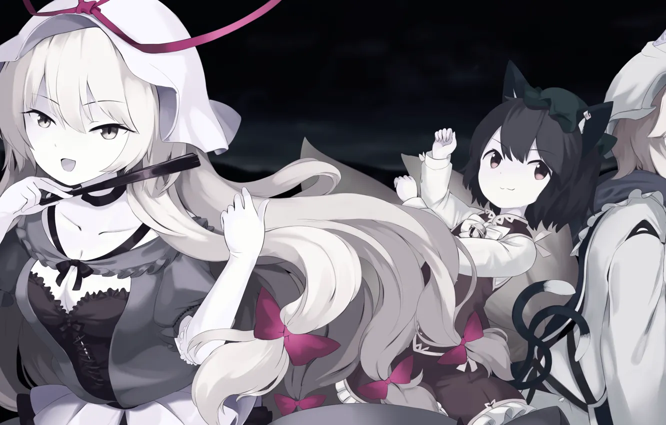 Photo wallpaper girl, fan, touhou, Touhou, Touhou