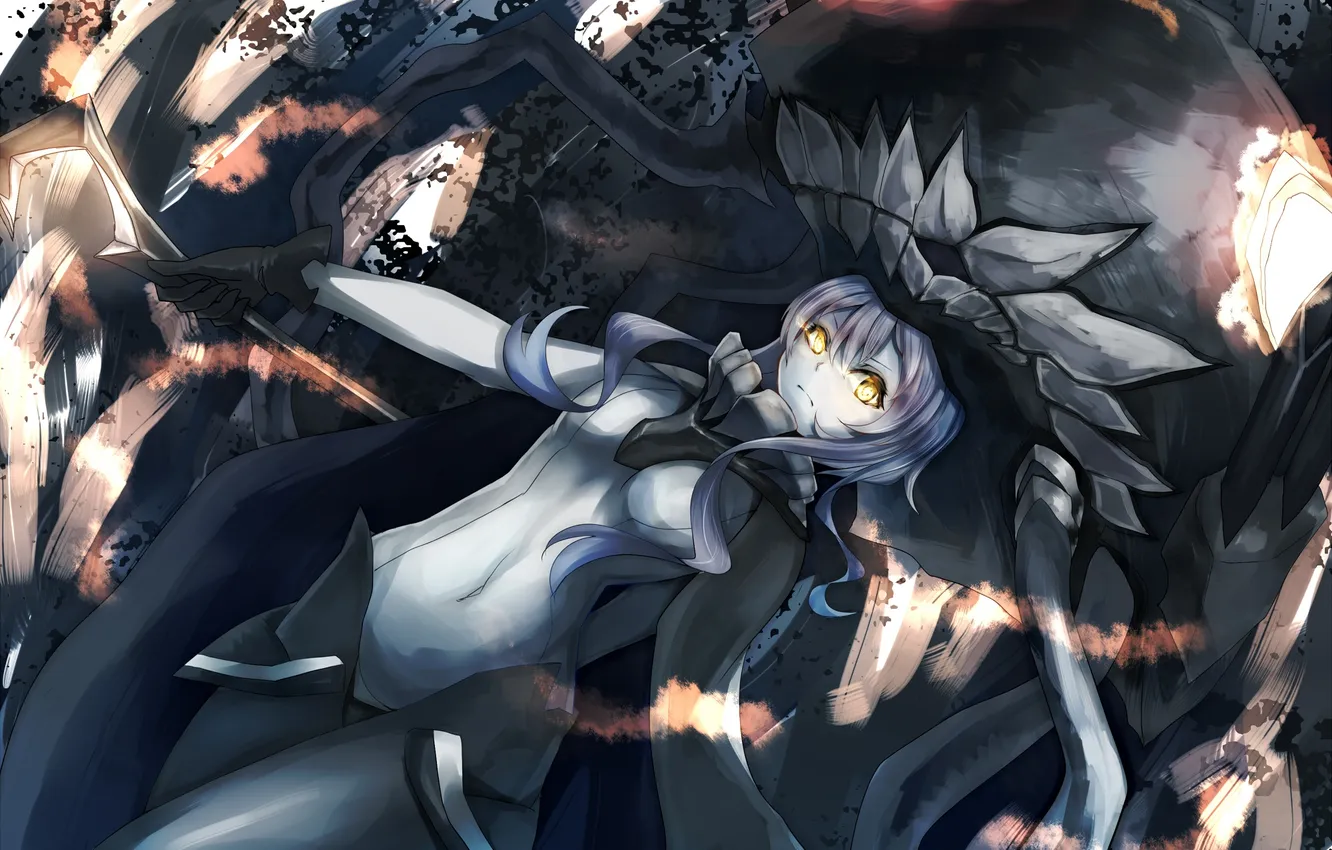 Photo wallpaper look, girl, magic, anger, staff, gesture, art, kantai collection