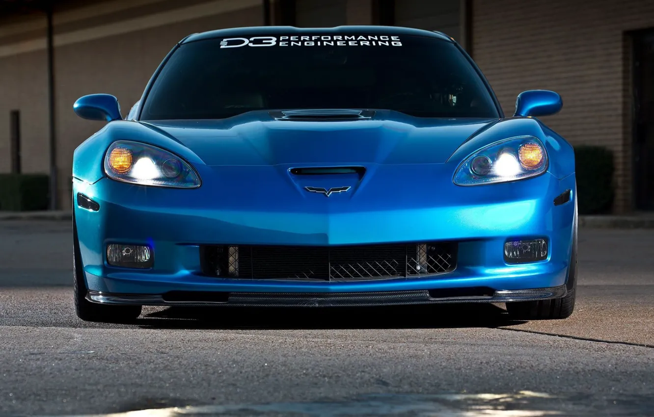 Photo wallpaper Corvette, ZR1, Blue, Modified