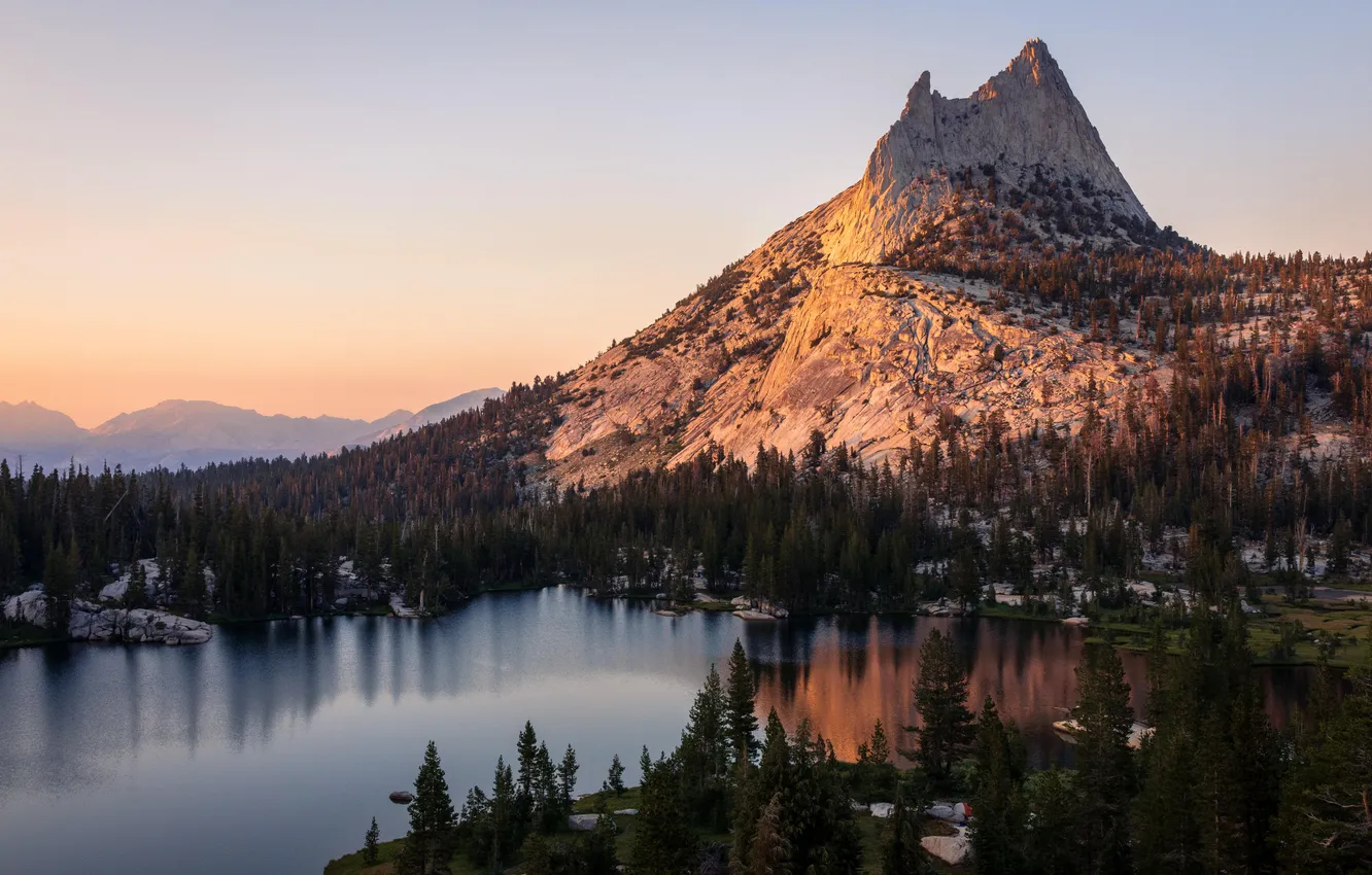 Photo wallpaper forest, landscape, nature, Yosemite, California, mountains, lake, National Park