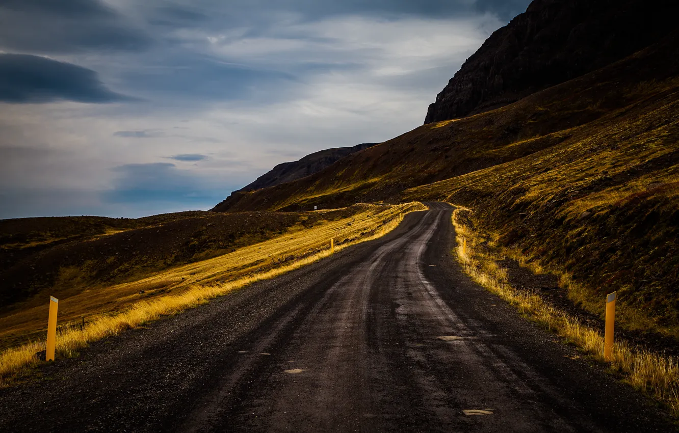 Photo wallpaper road, landscape, nature, Iceland road