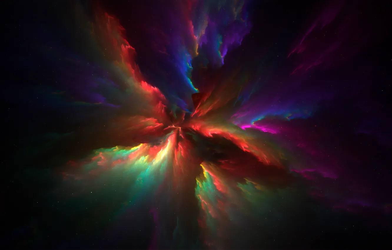 Photo wallpaper the explosion, abstraction, the universe, flash, universe, explosion, birth, abstraction