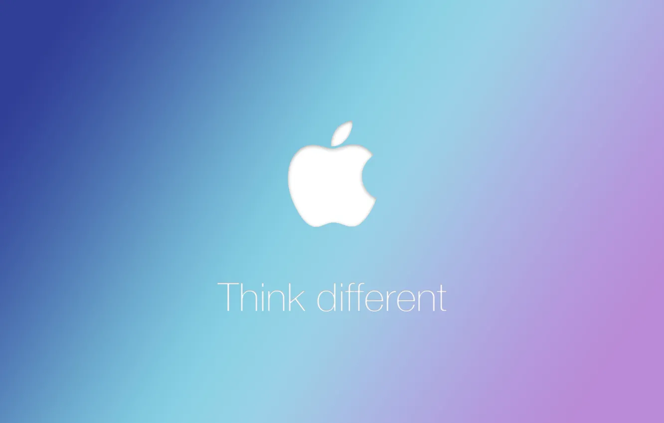 Photo wallpaper Apple, Apple, logo, slogan, Think different