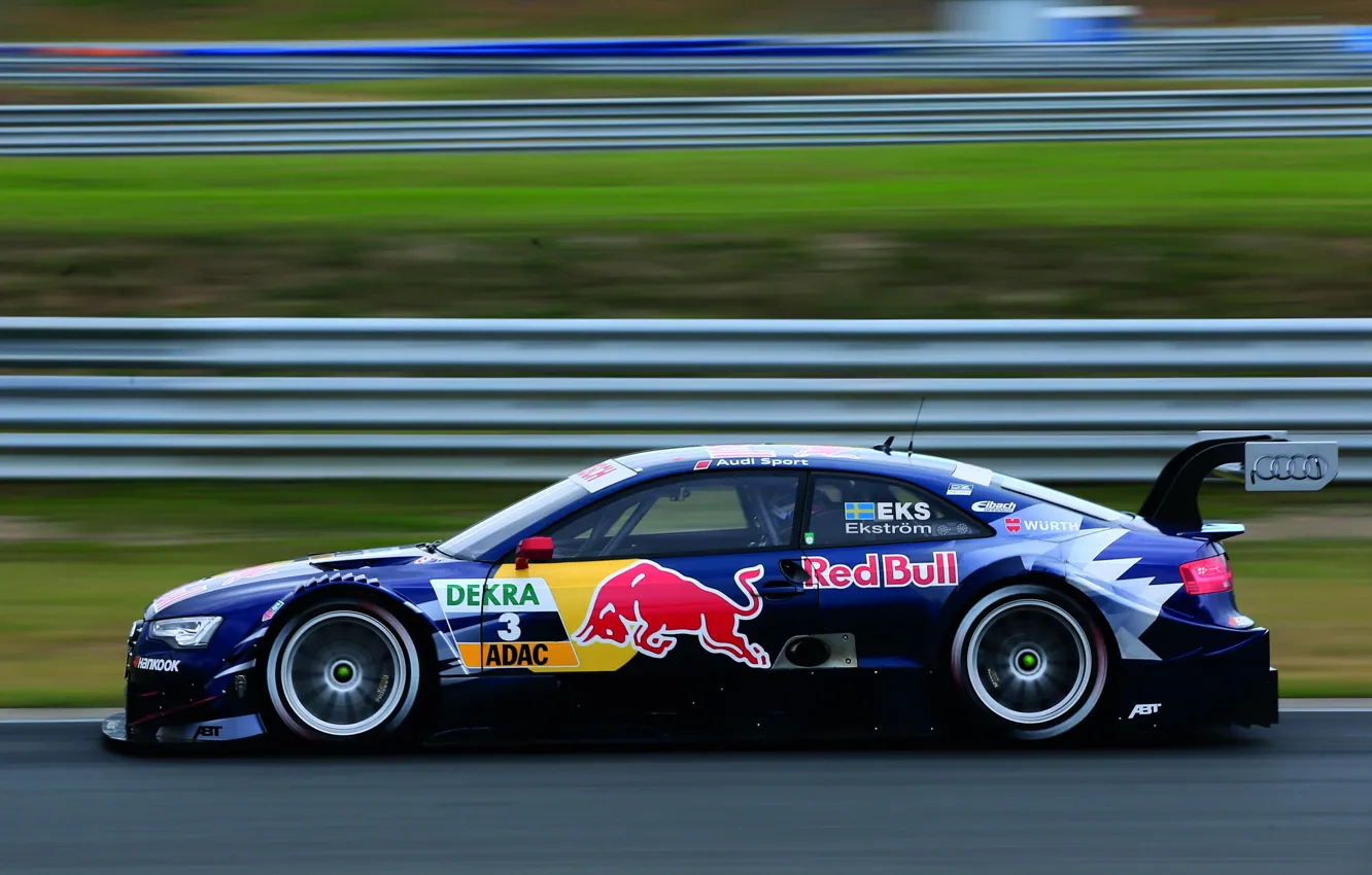 Photo wallpaper Audi, Race, Red Bull, Sport, Blur, Last Year's Winner Ekström, Sports car