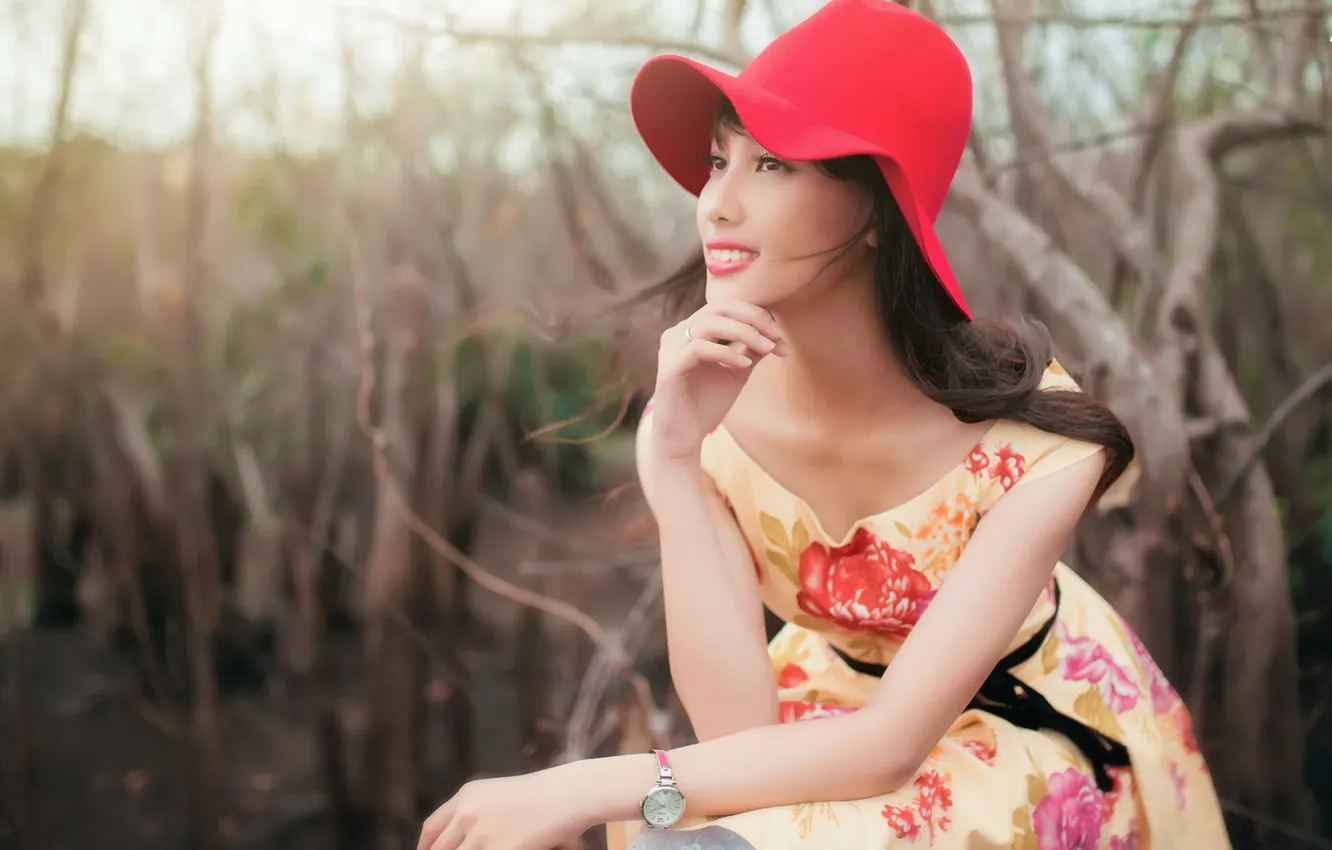 Photo wallpaper summer, girl, Asian