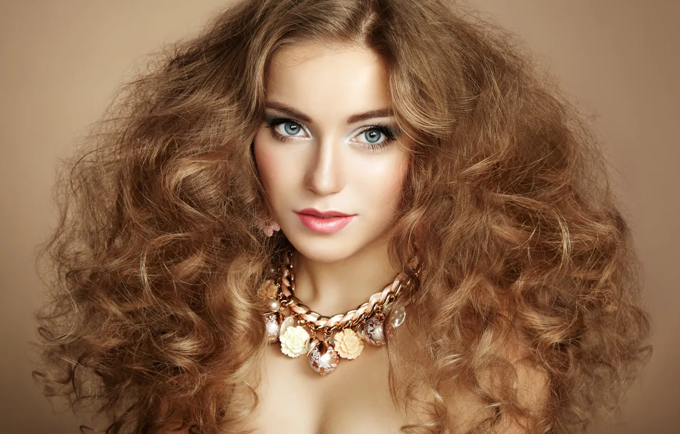 Photo wallpaper look, decoration, background, model, hair, curls, girl. makeup