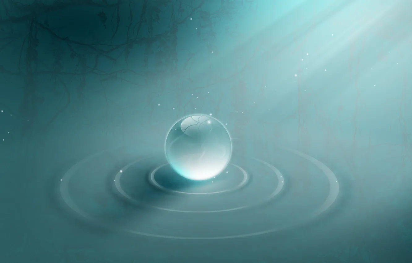 Photo wallpaper balls, nature, fog, fiction, swamp
