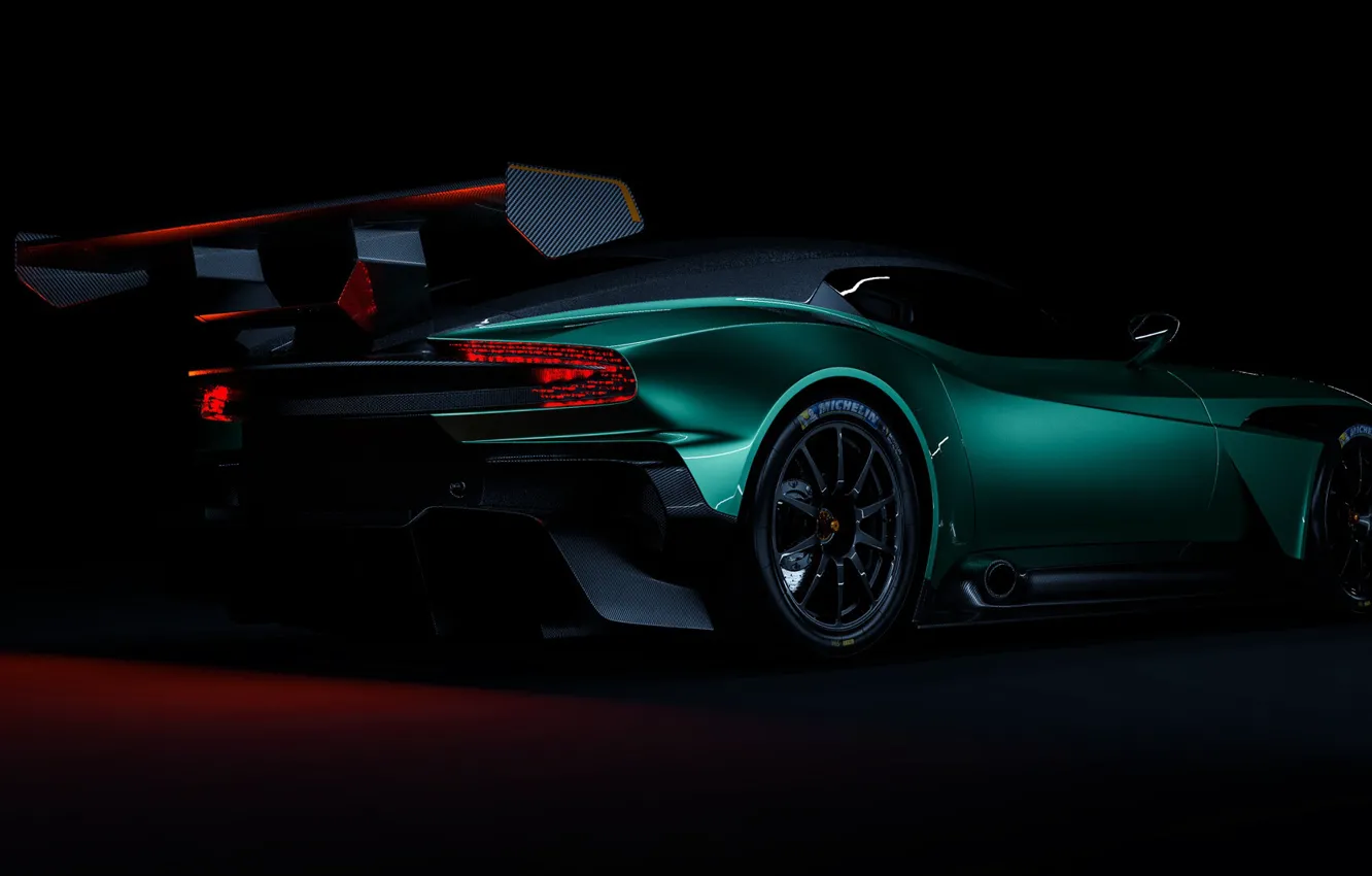 Photo wallpaper Aston Martin, Auto, Green, Machine, Rendering, Concept Art, Sports car, Vulcan