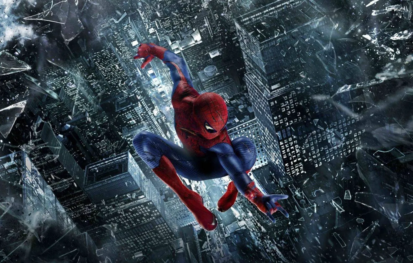 Photo wallpaper spider-man, flight, 2012, spider-man, film, the amazing spider man, andrew garfield
