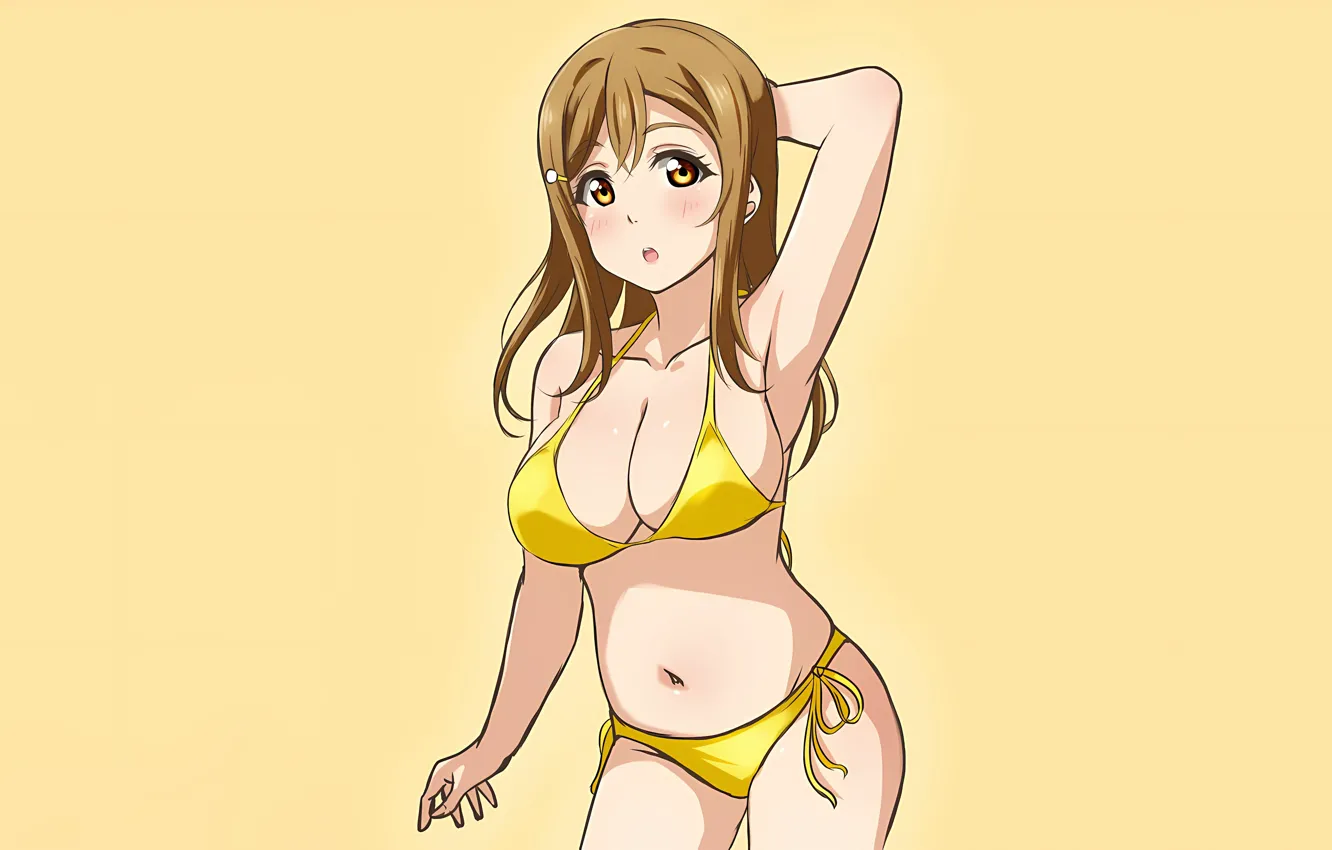 Photo wallpaper girl, sexy, cleavage, long hair, boobs, anime, beautiful, pretty