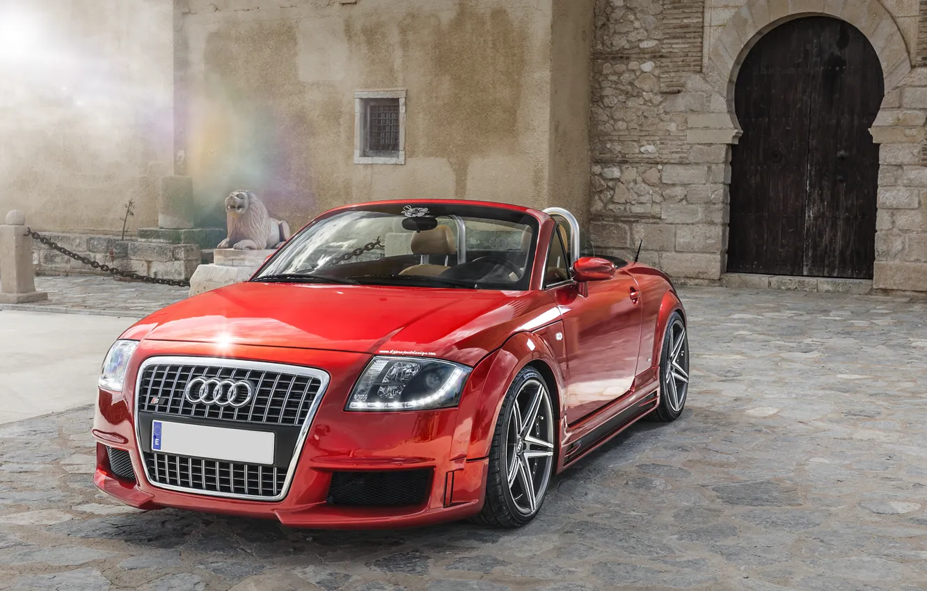 Photo wallpaper red, Audi, Audi, red, convertible, Cabrio