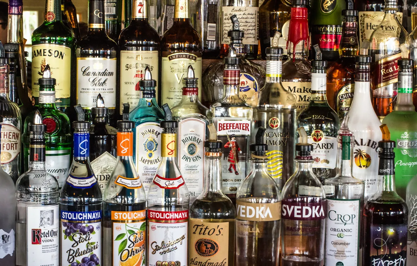 Photo wallpaper bottle, food, alcohol