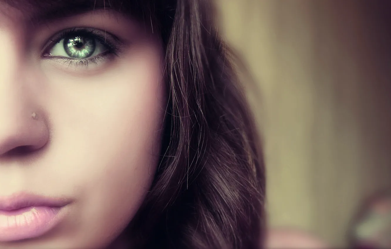 Photo wallpaper eyes, girl, macro, focus, piercing, view