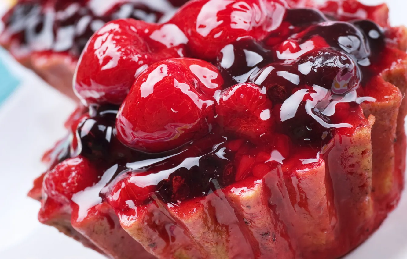 Photo wallpaper berries, raspberry, food, blueberries, cake, cake, dessert, food