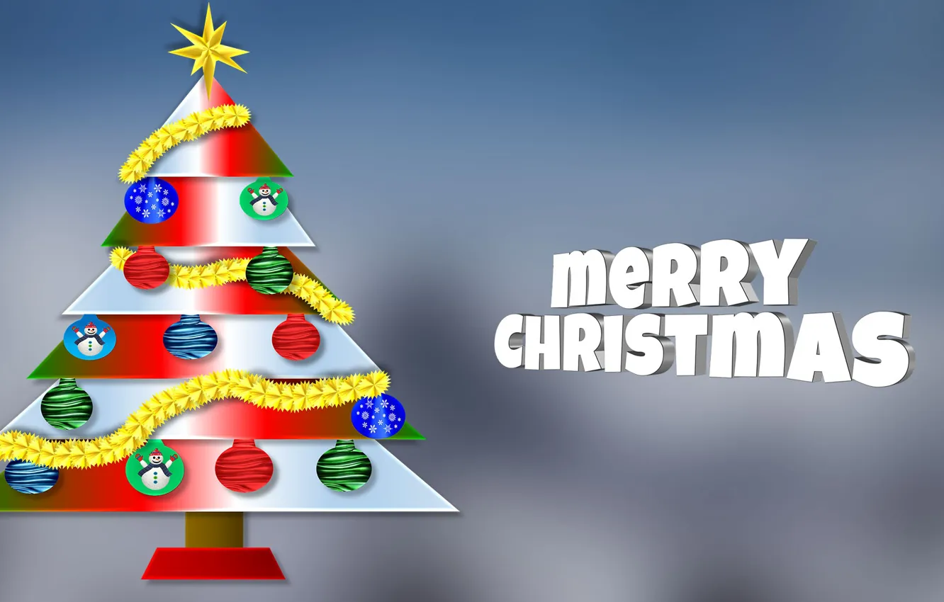 Photo wallpaper Graphics, Choinka, Christmas, The inscription