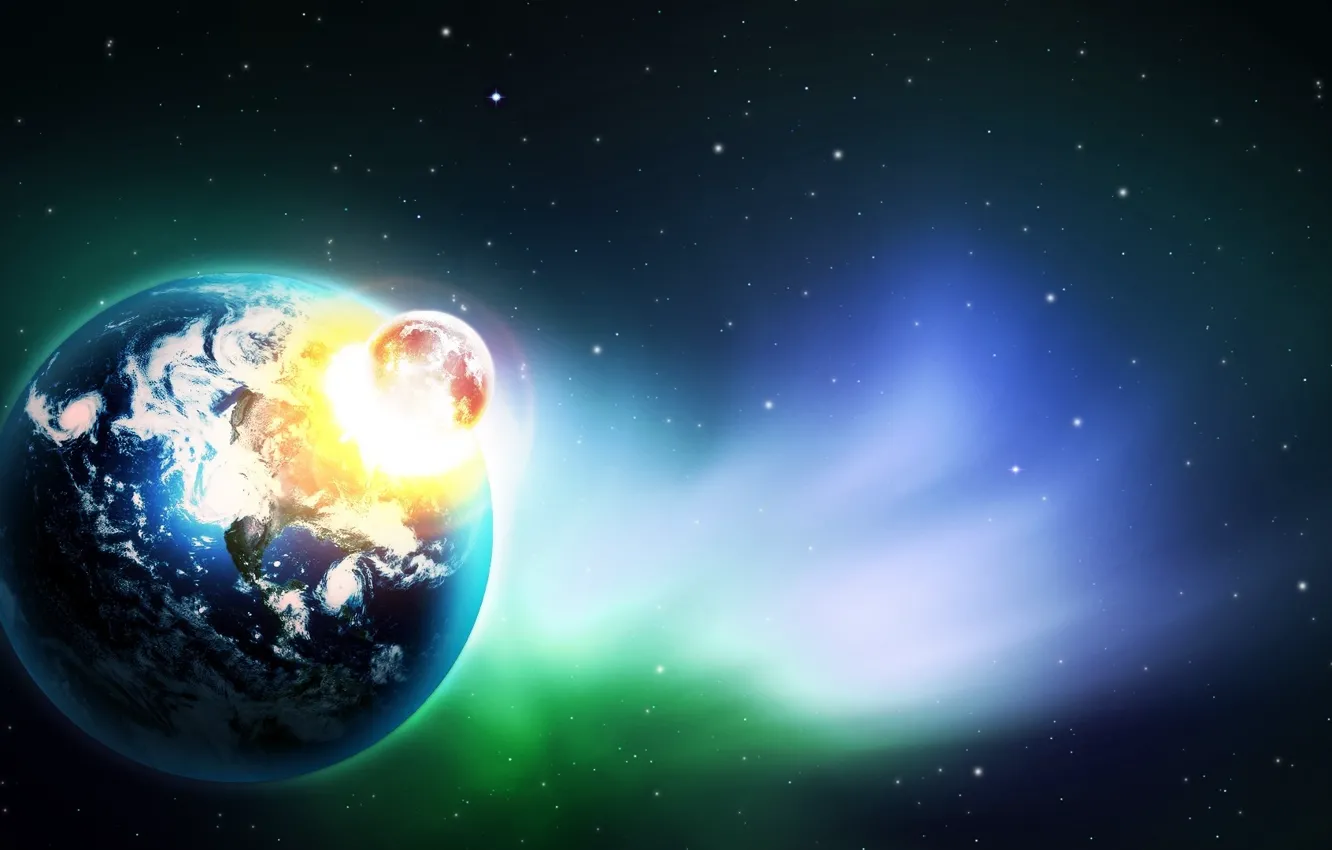 Photo wallpaper space, the universe, planet