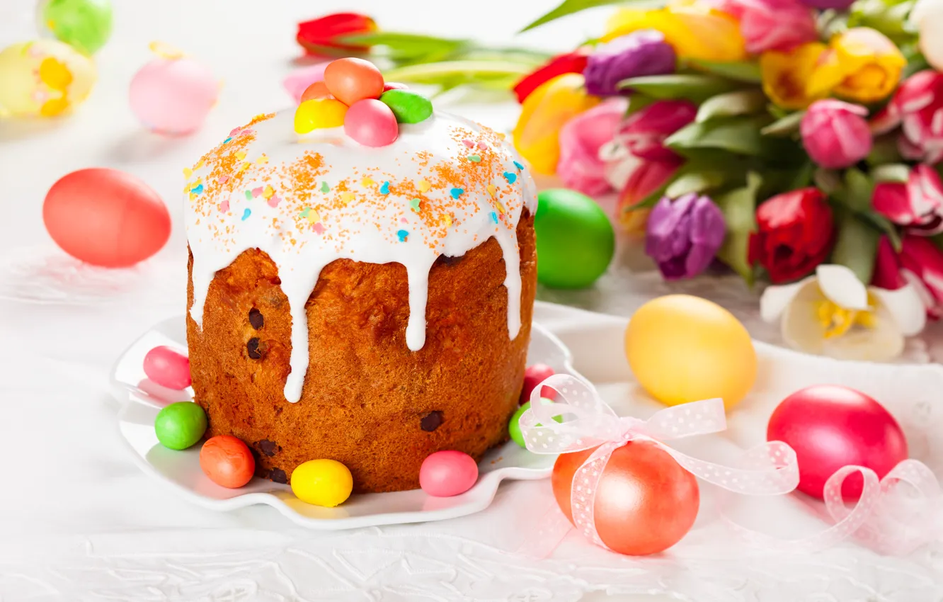 Photo wallpaper holiday, eggs, Easter, cake