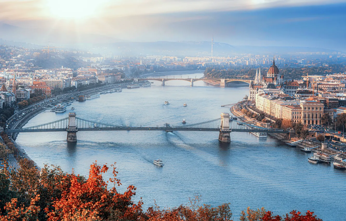 Photo wallpaper the city, sunset, Budapest