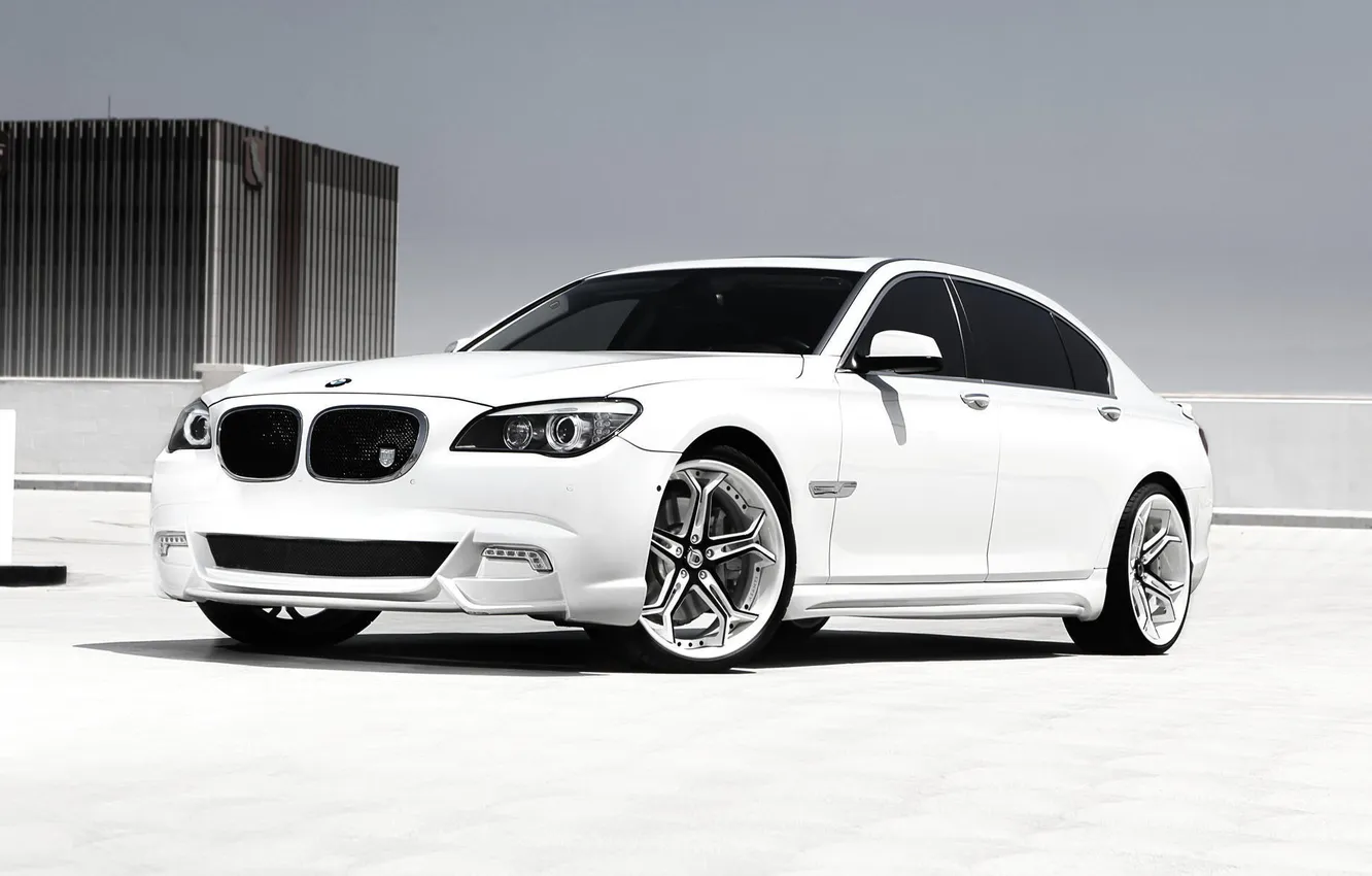 Photo wallpaper white, the sky, glass, wall, 750Li, BMW 750Li, Chorny