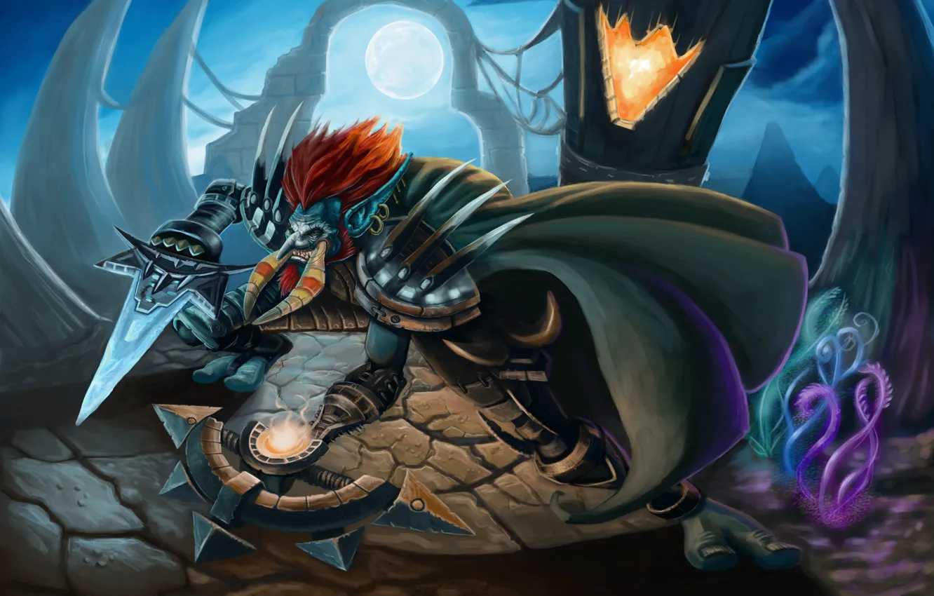 Photo wallpaper horns, World of Warcraft, wow, the robber, Rogue, Troll, troll, Horde