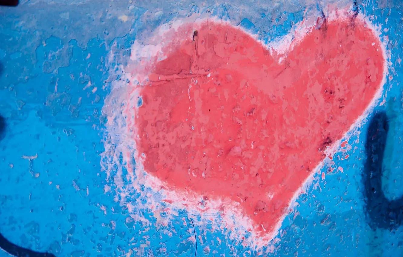 Photo wallpaper wall, heart, paint, color, texture