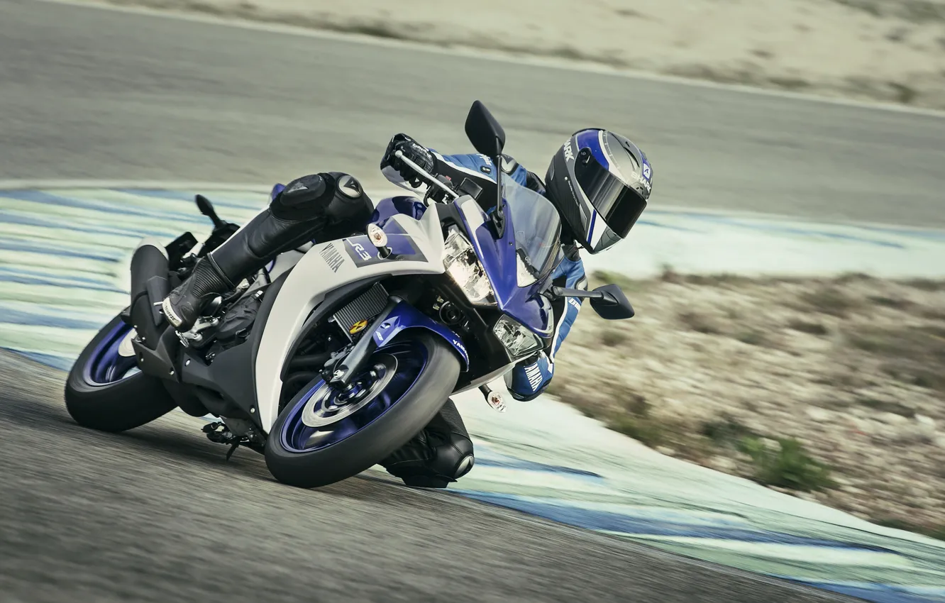 Photo wallpaper Yamaha, YZF, racing track, Yamaha YZF-R3