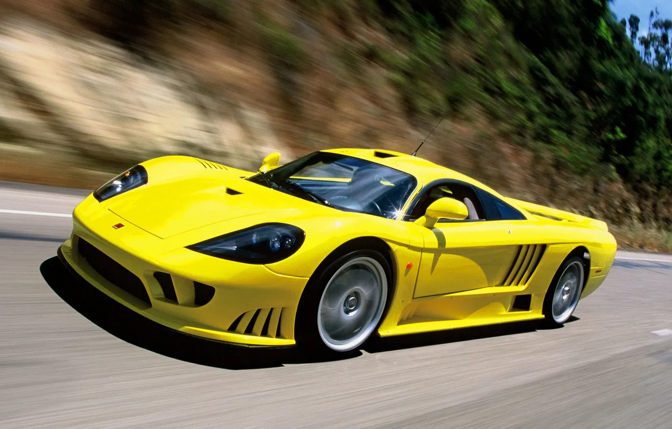Photo wallpaper Saleen, yellow, speed, Supercar