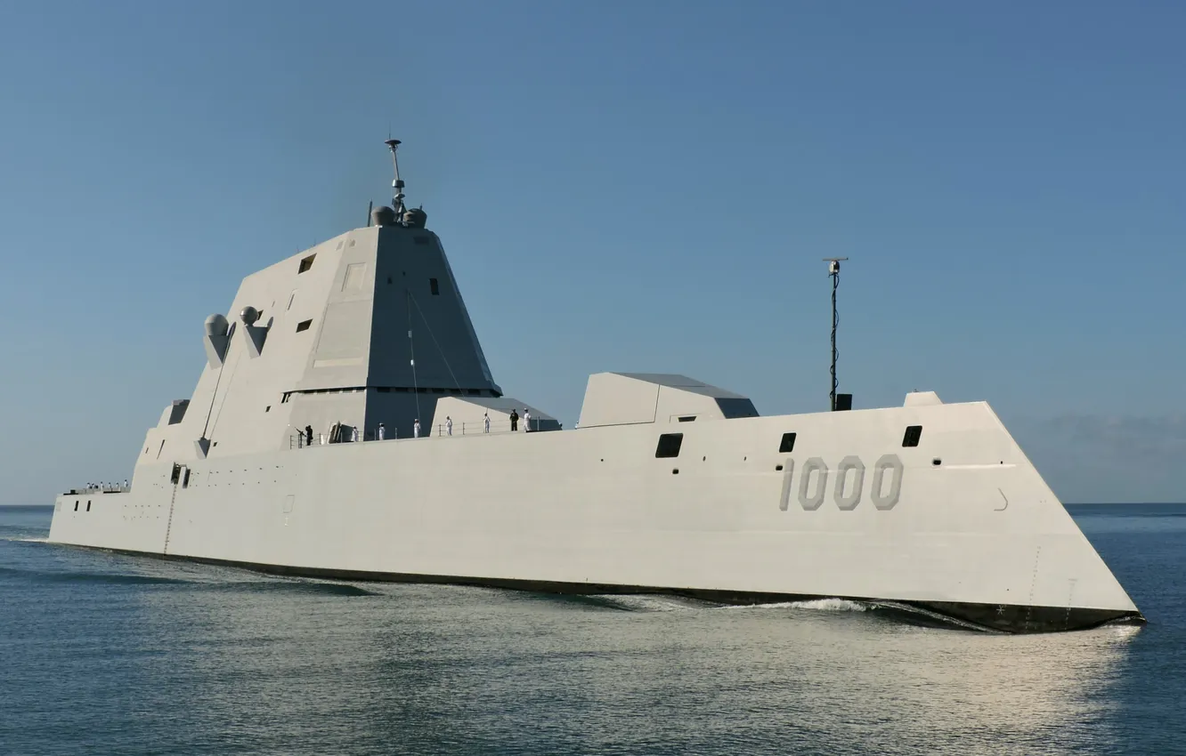 Photo wallpaper destroyer, US NAVY, USS Zumwalt