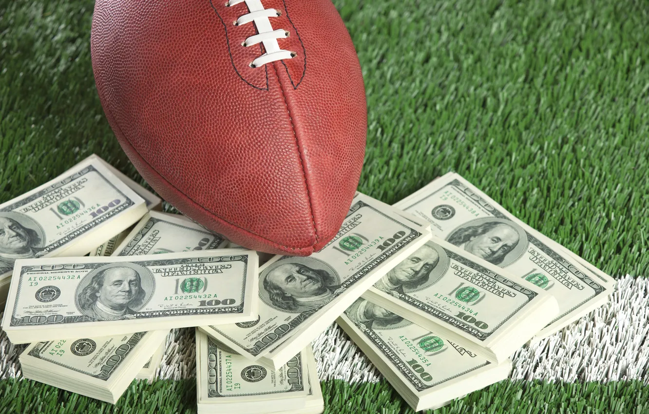 Photo wallpaper field, brown, football, color, American, business, currency, Cash