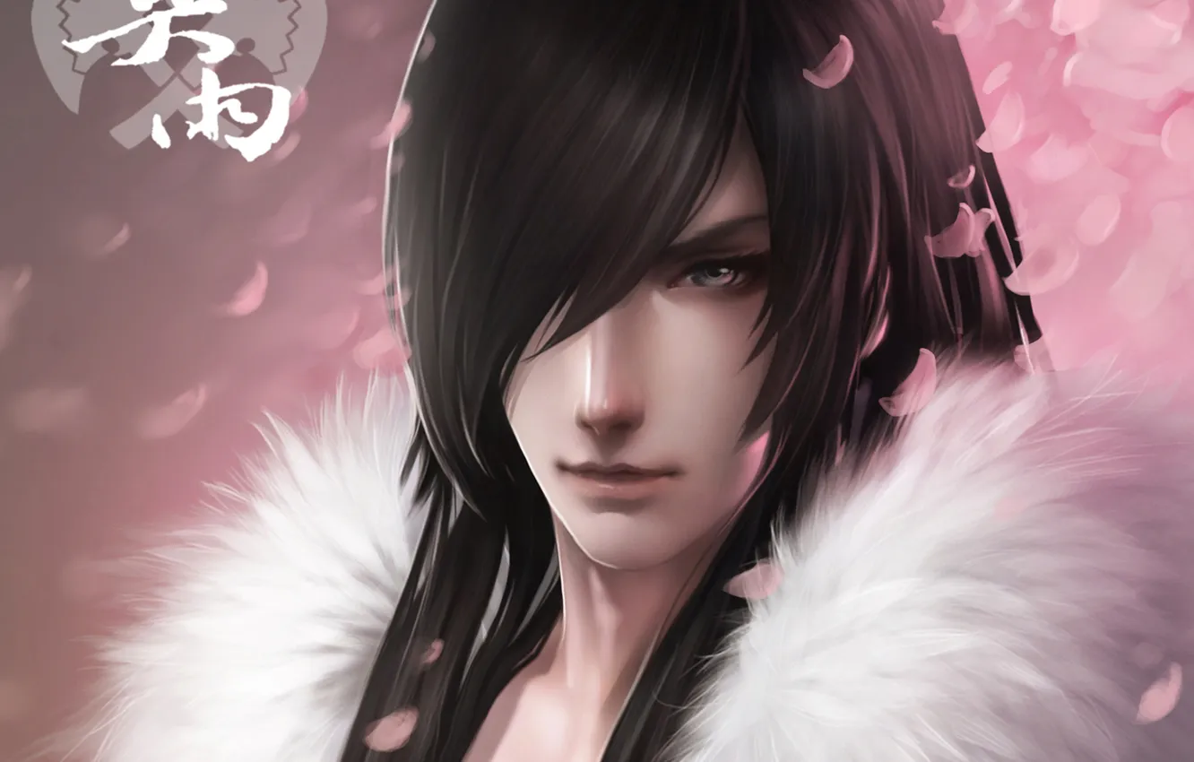 Photo wallpaper art, fur, guy, cherry blossoms, jx online 3, monkey buonarroti
