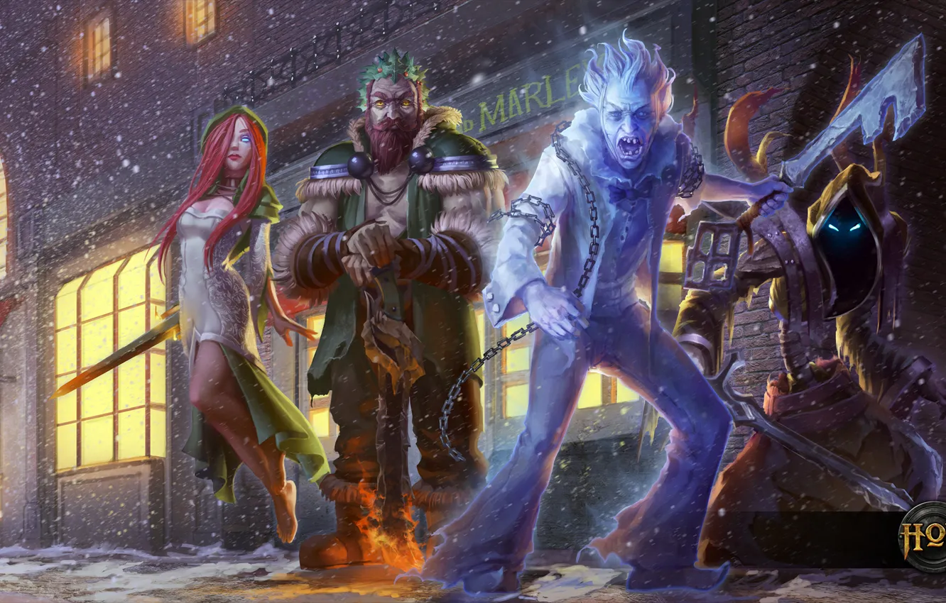 Photo wallpaper art, Christmas, mob, Heroes of Newerth, Shadowblade, Ghosts of Christmas