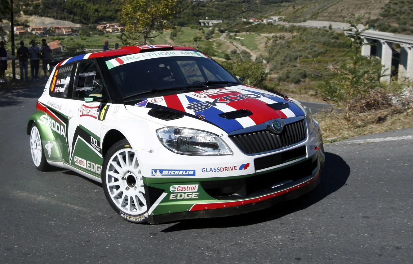 Photo wallpaper machine, wheel, The hood, WRC, the front, Rally, Rally, Skoda