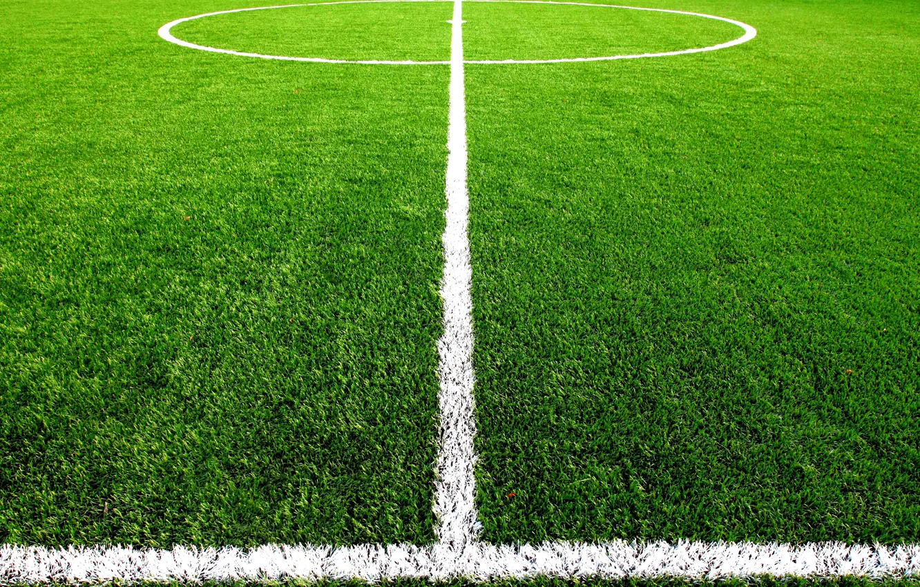Photo wallpaper field, grass, markup, lawn, football, center