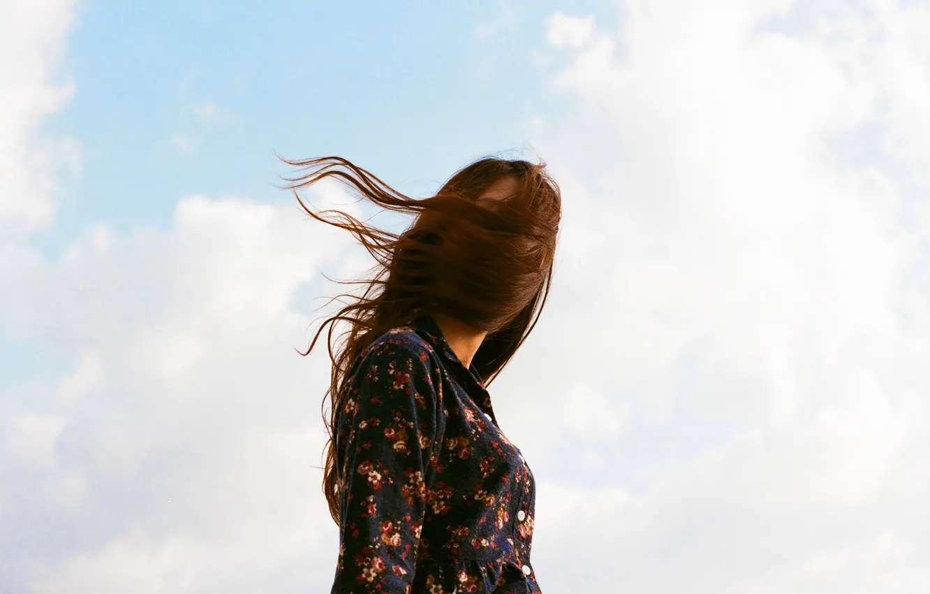 Photo wallpaper hair, wind, girl
