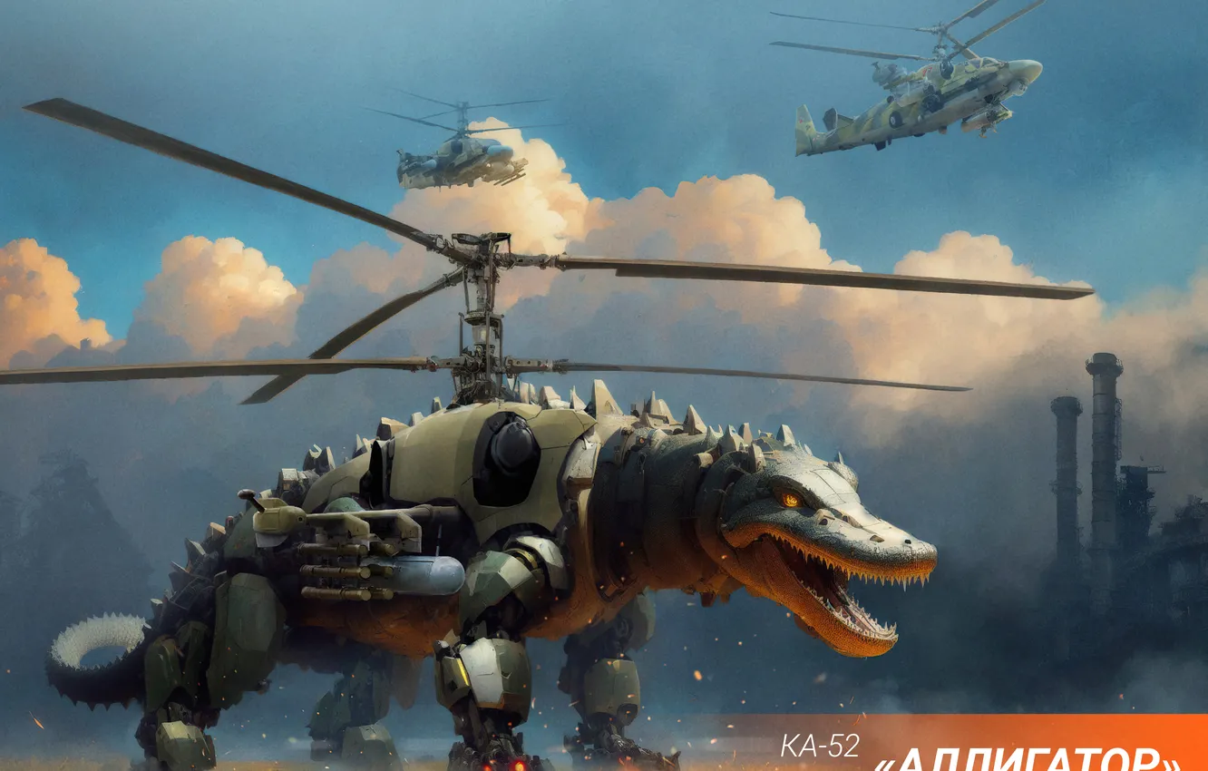Photo wallpaper military, helicopter, Alligator, Ka-52