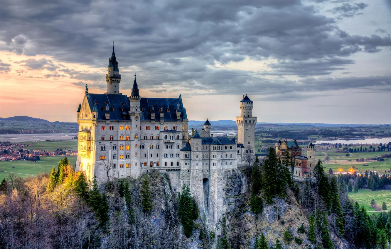 Photo wallpaper Germany, Bayern, Germany, Bavaria, Neuschwanstein Castle, Neuschwanstein Castle, home of King Ludwig