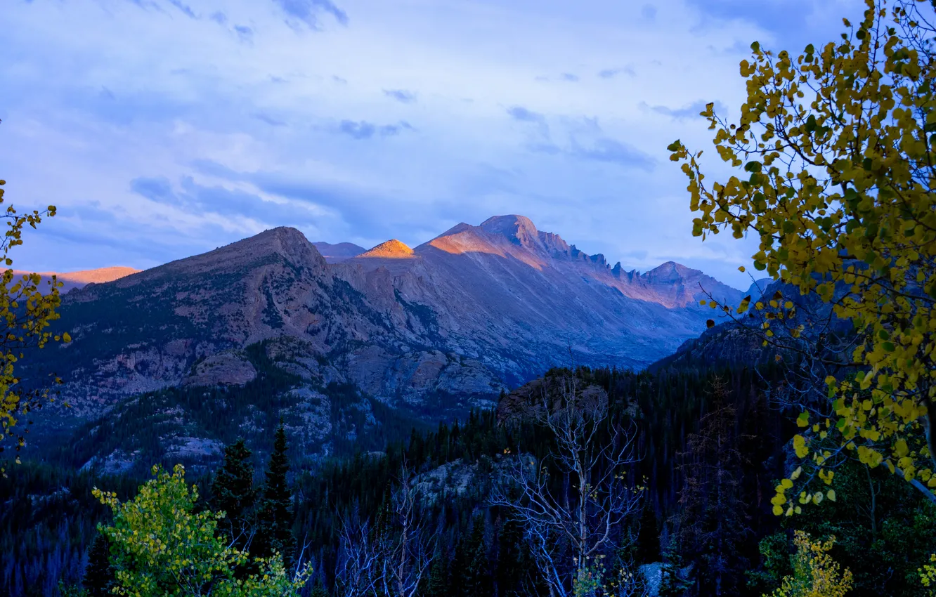 Photo wallpaper the sky, clouds, trees, mountains, nature, rocks, USA, USA