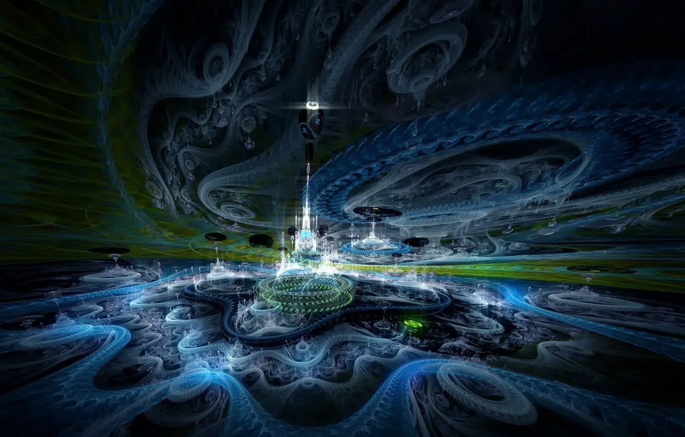 Photo wallpaper castle, pattern, backlight