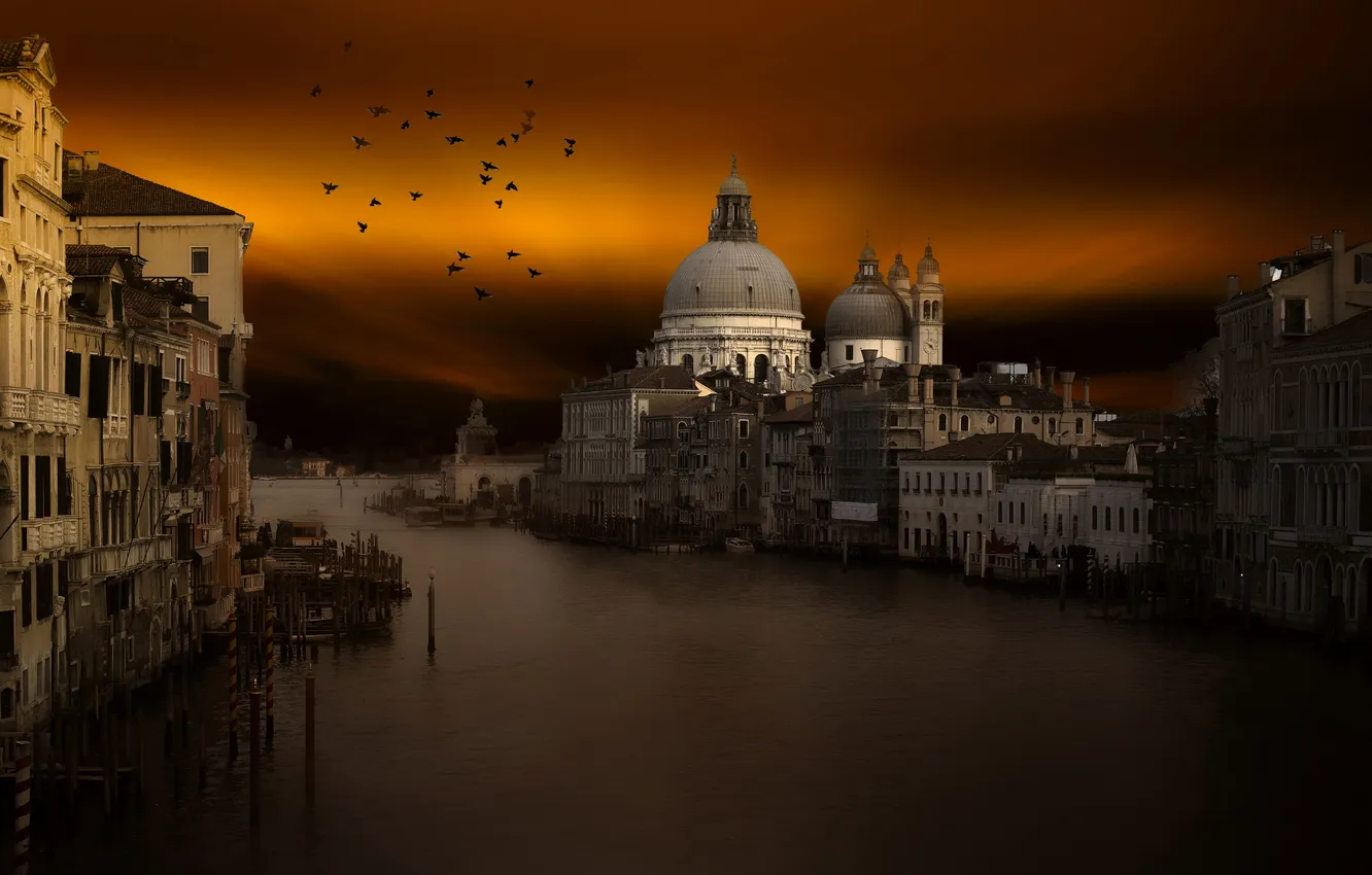 Photo wallpaper sunset, Venice, fineart